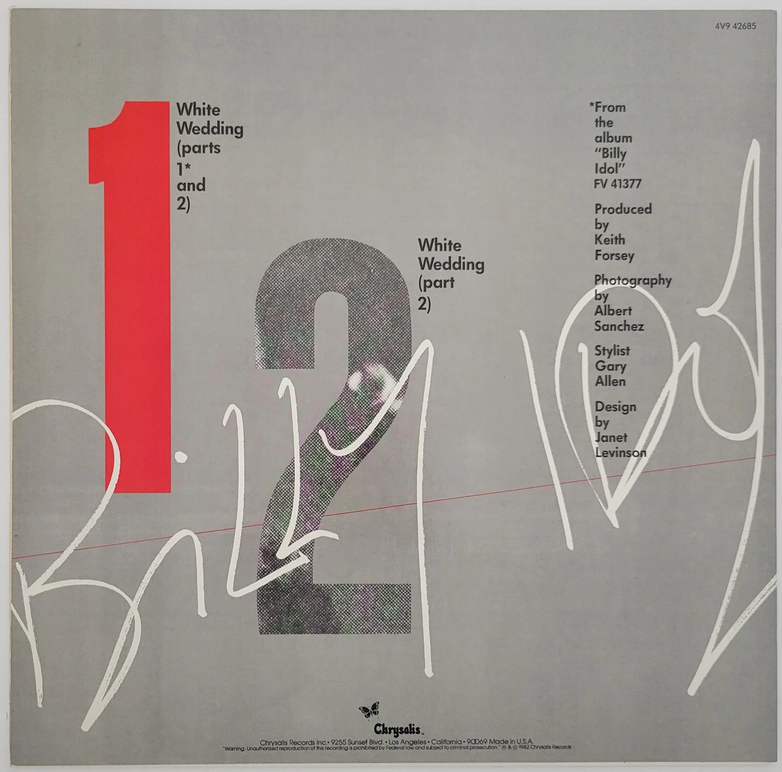 Billy Idol signed White Wedding album vinyl LP COA exact proof autographed, изображение 4