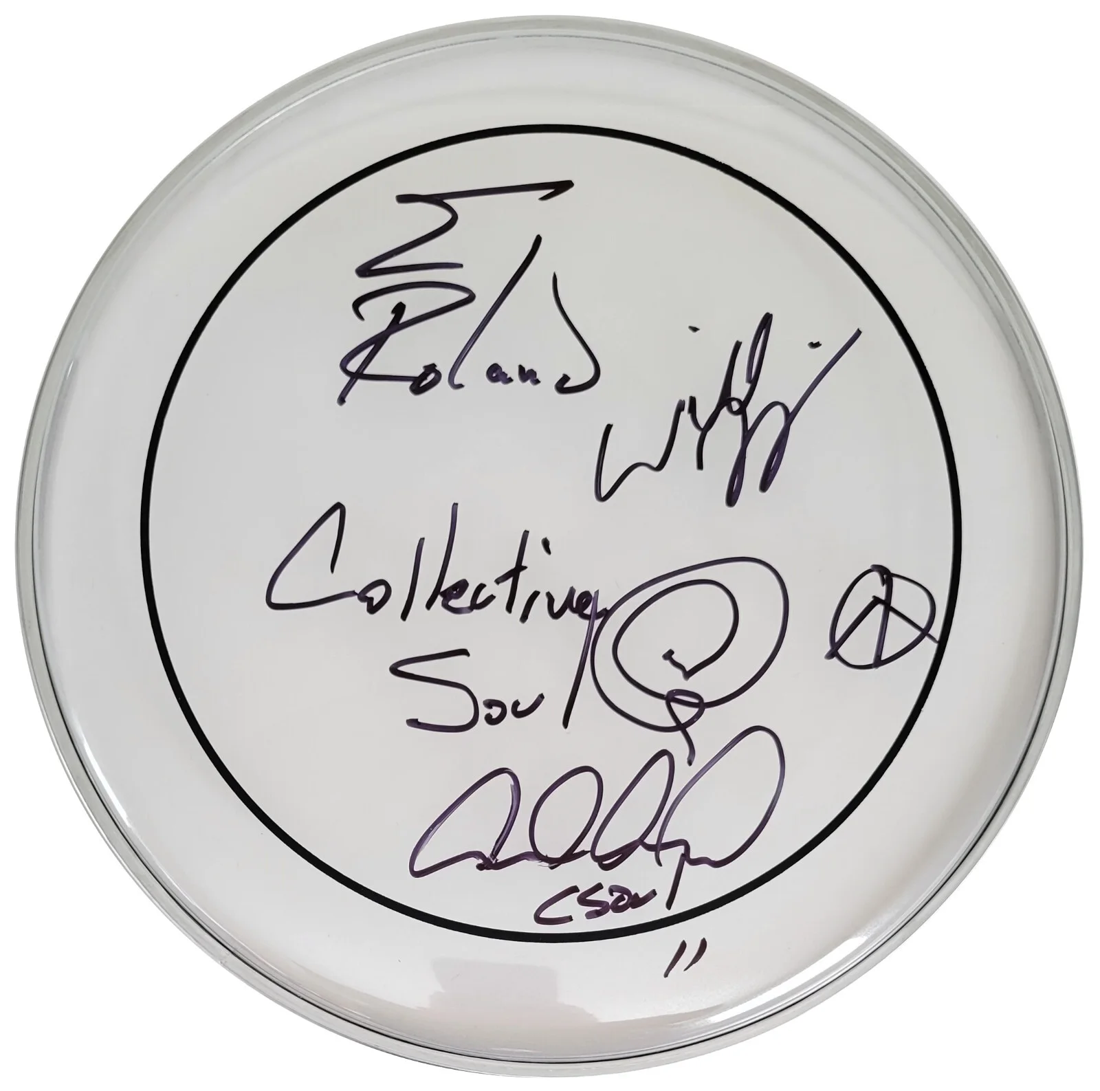 Collective Soul Band Signed 12'' Drumhead COA Exact Proof Autographed, image 2