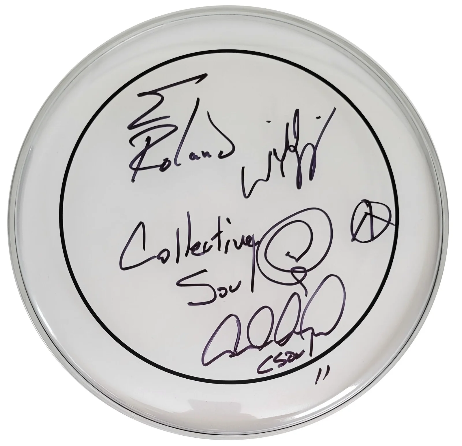 Collective Soul Band Signed 12'' Drumhead COA Exact Proof Autographed, image 3