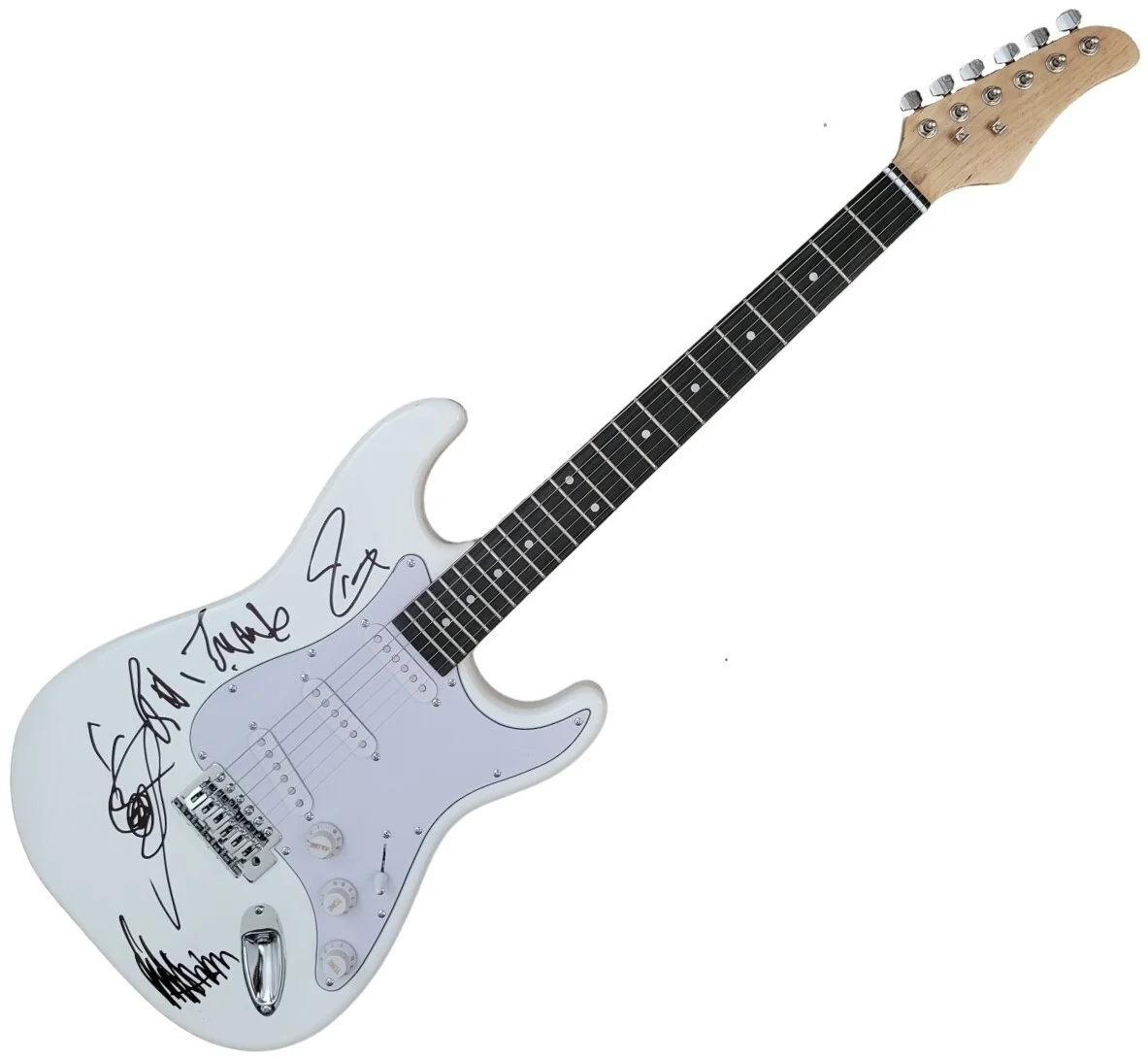 Cheap Trick Band Signed Full Size Electric Guitar COA Proof Robin,Rick,Tom Auto., изображение 3