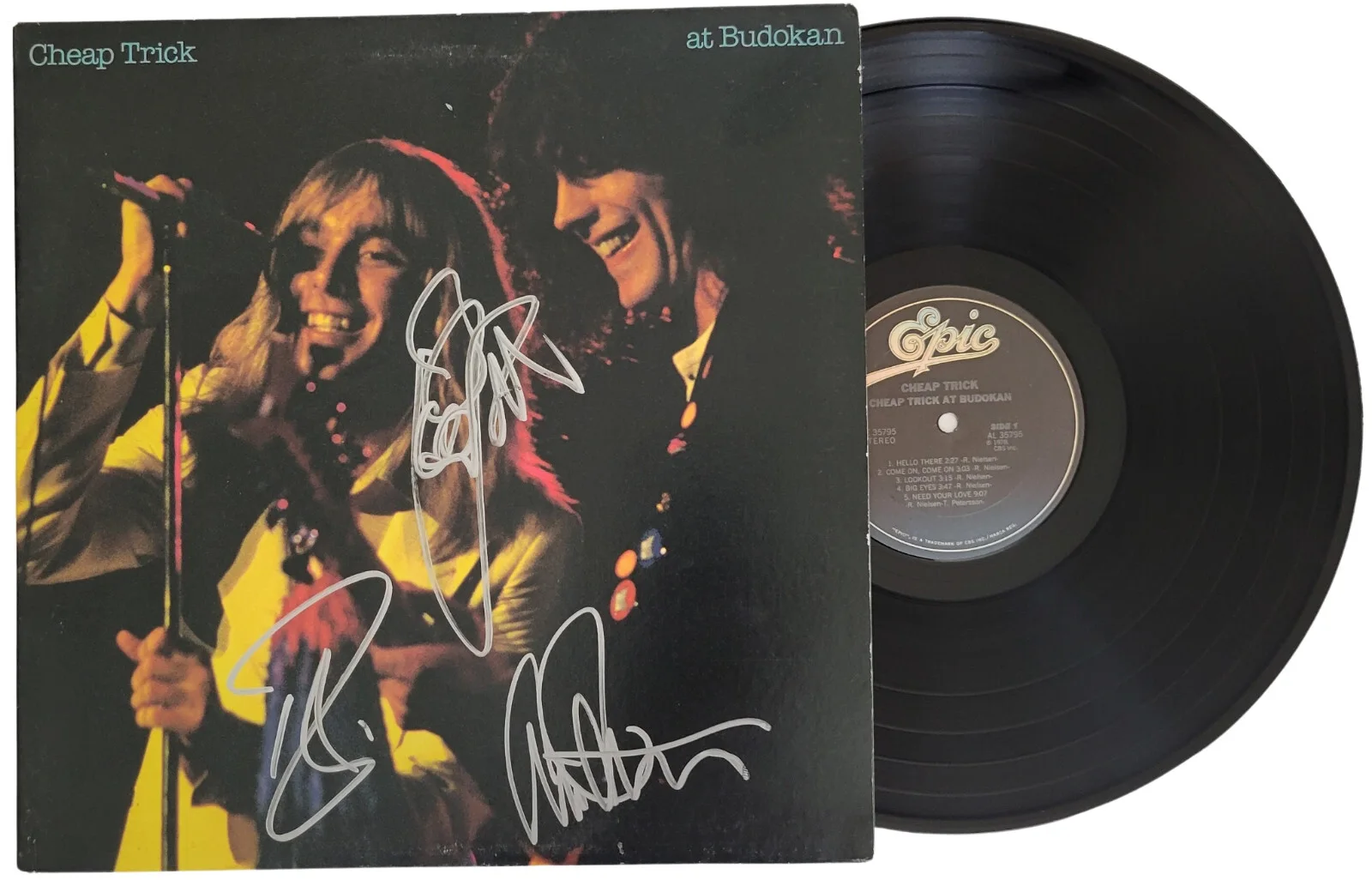 Cheap Trick signed at Budokan album vinyl COA proof Zander, Peterson,Nielsen, изображение 2