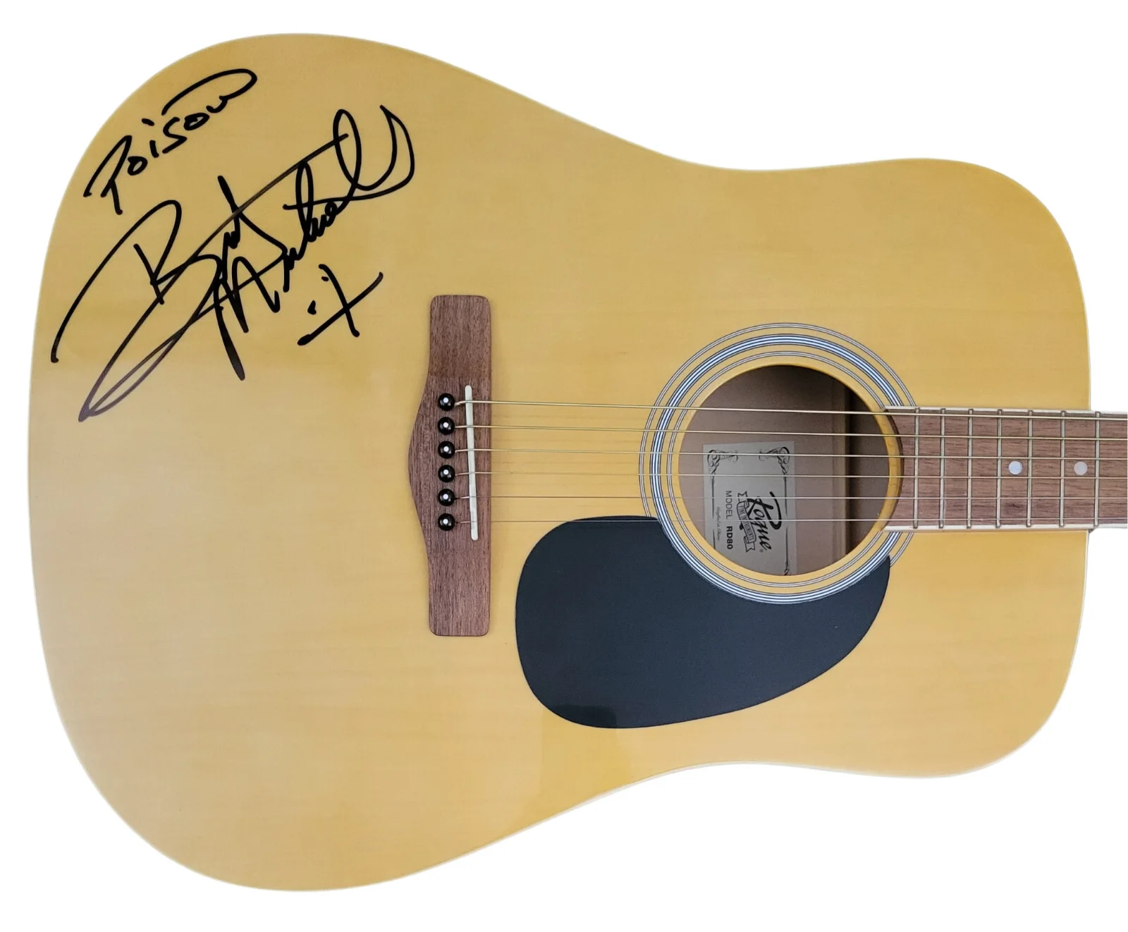 Bret Michaels Poison Signed Full Size Acoustic Guitar COA Proof Autographed., image 2