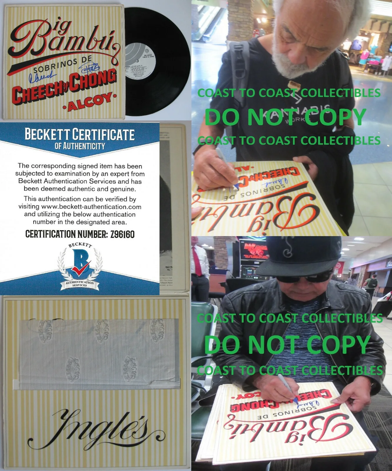 Cheech and Chong — Cheech and Chong Signed Big Bambu Album Proof Beckett COA Autographed Vinyl