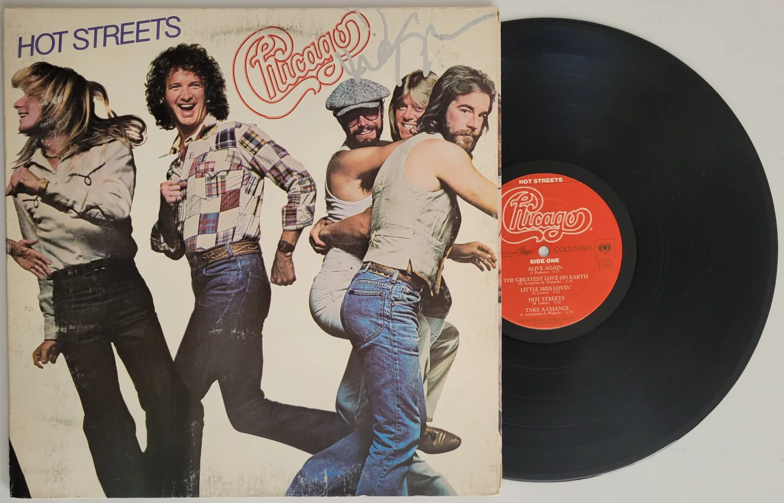 Danny Seraphine signed Chicago Hot Streets album vinyl COA proof autographed, изображение 2