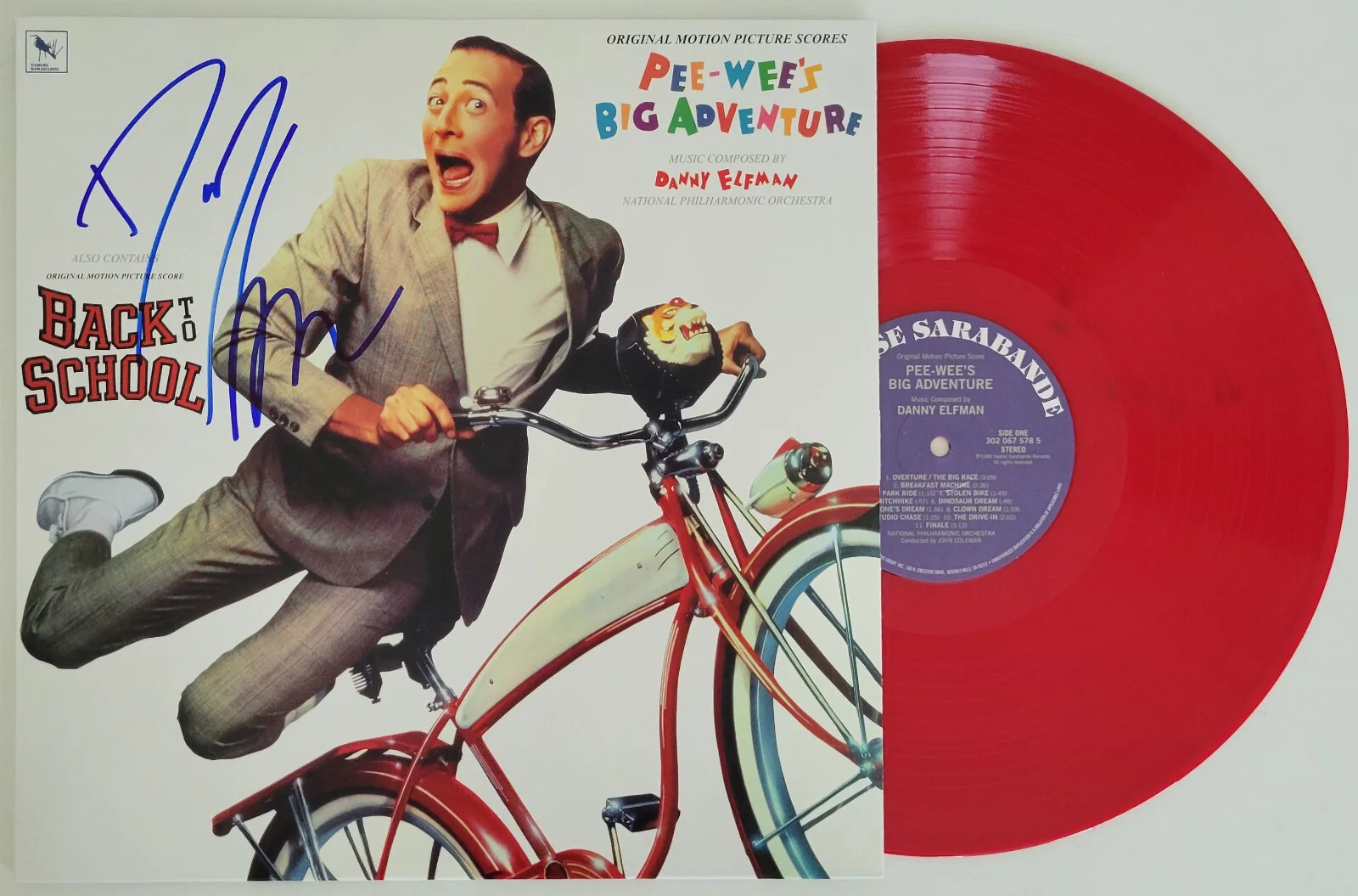 Danny Elfman — Danny Elfman signed Pee Wee's Big Adventure soundtrack vinyl album proof COA, изображение 2