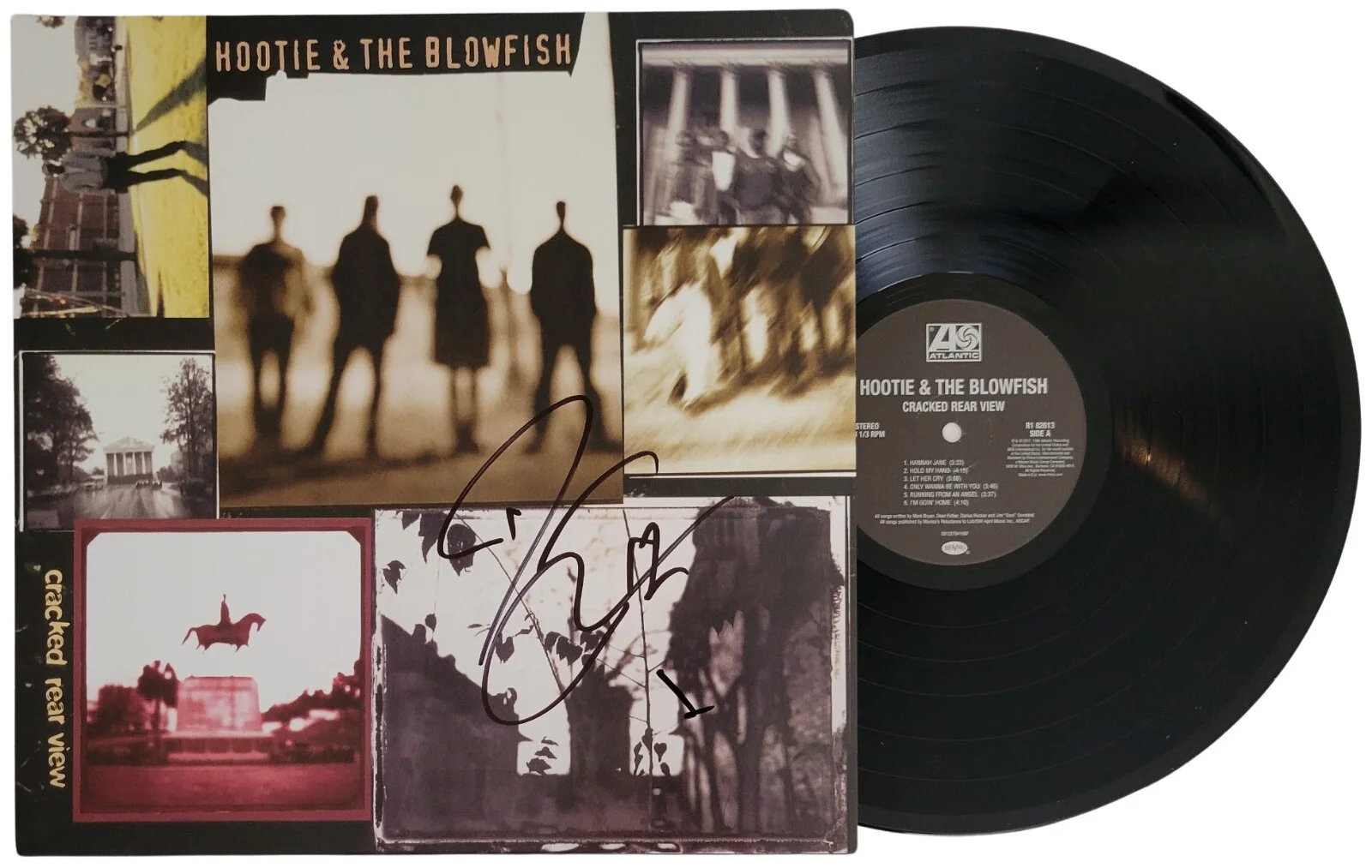 Darius Rucker signed Hootie & the Blowfish Cracked Rear View album LP COA proof, изображение 2