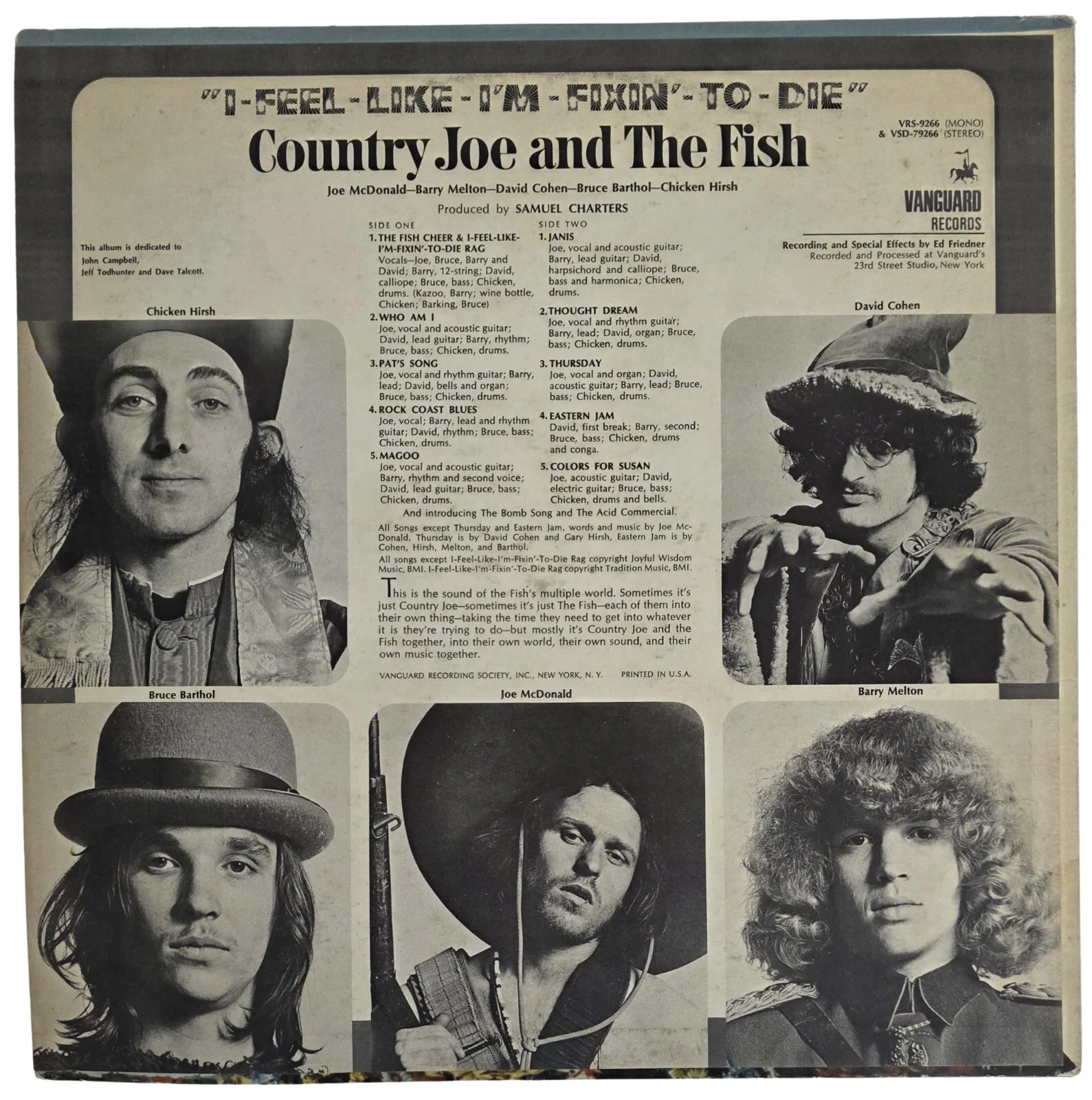 Country Joe Signed I Feel Like I'm ... Album COA Proof Autographed Vinyl Record, изображение 4