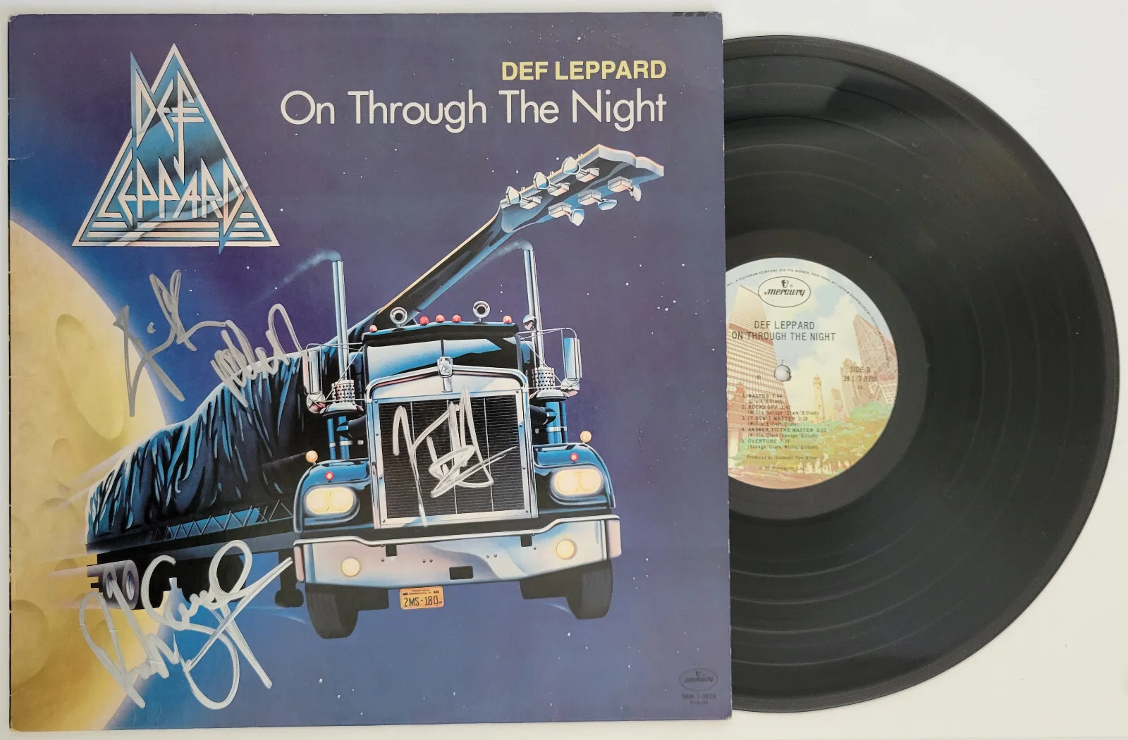 Def Leppard signed On Through the Night album COA proof Elliott,Allen,Savage, изображение 2