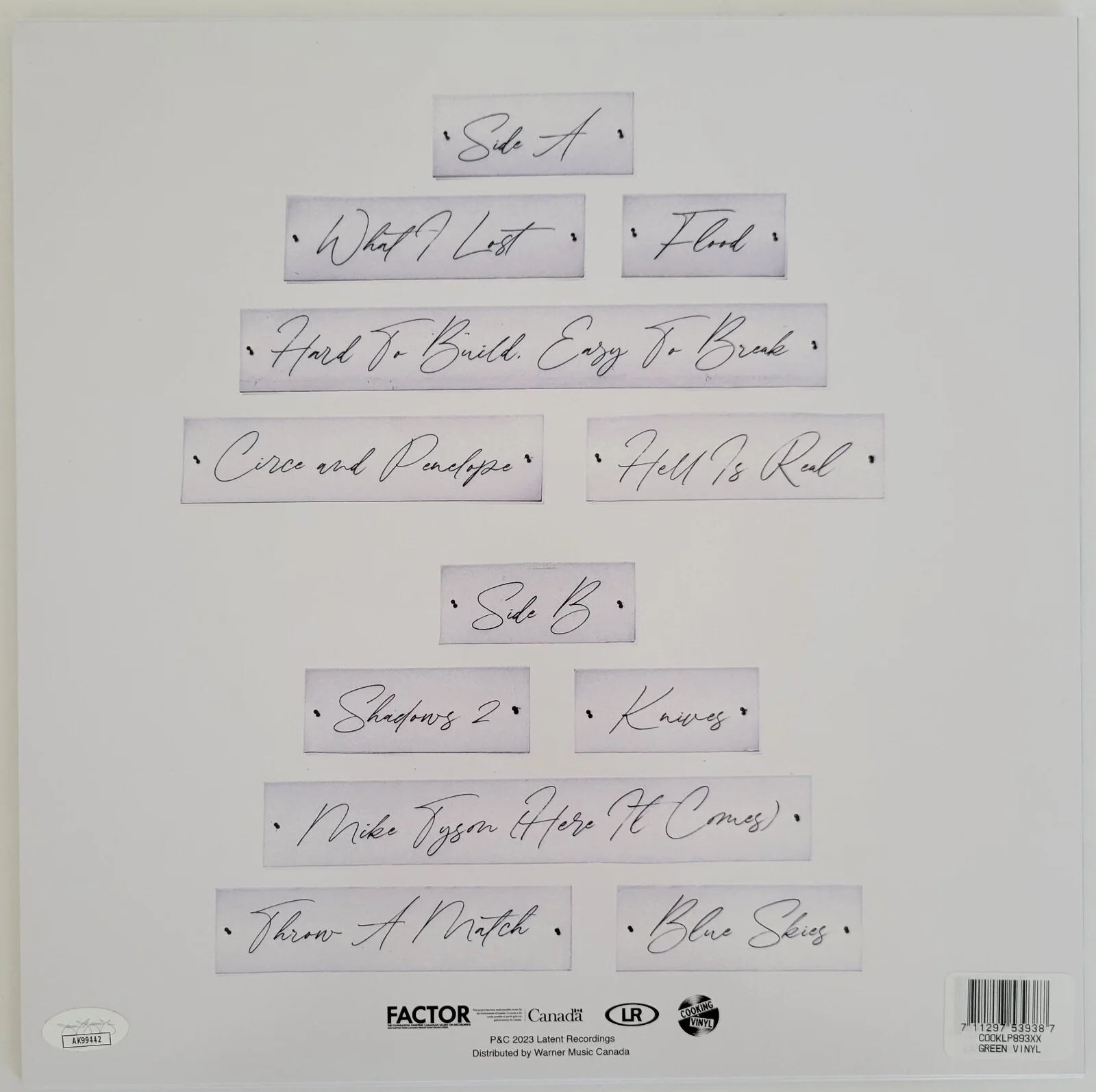 Cowboy Junkies signed Such Ferocious Beauty album JSA COA autograph vinyl Record, image 4