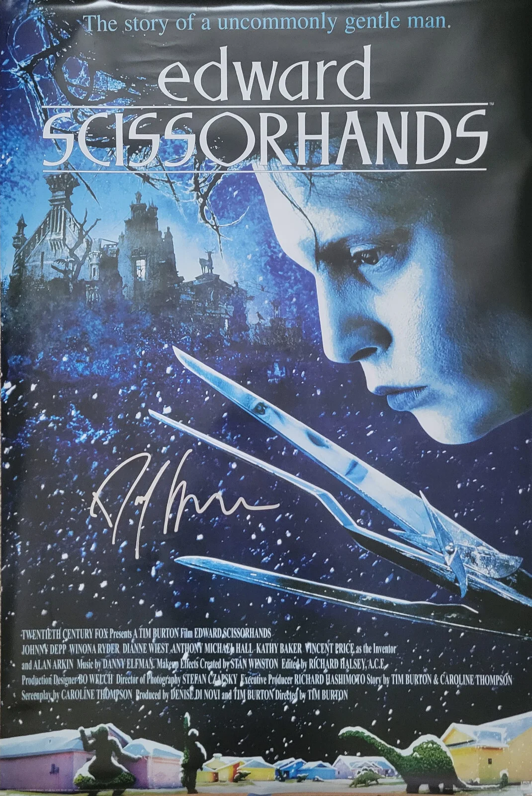 Danny Elfman — Danny Elfman signed Edward Scissorhands 24x36 poster COA exact proof autographed, изображение 2