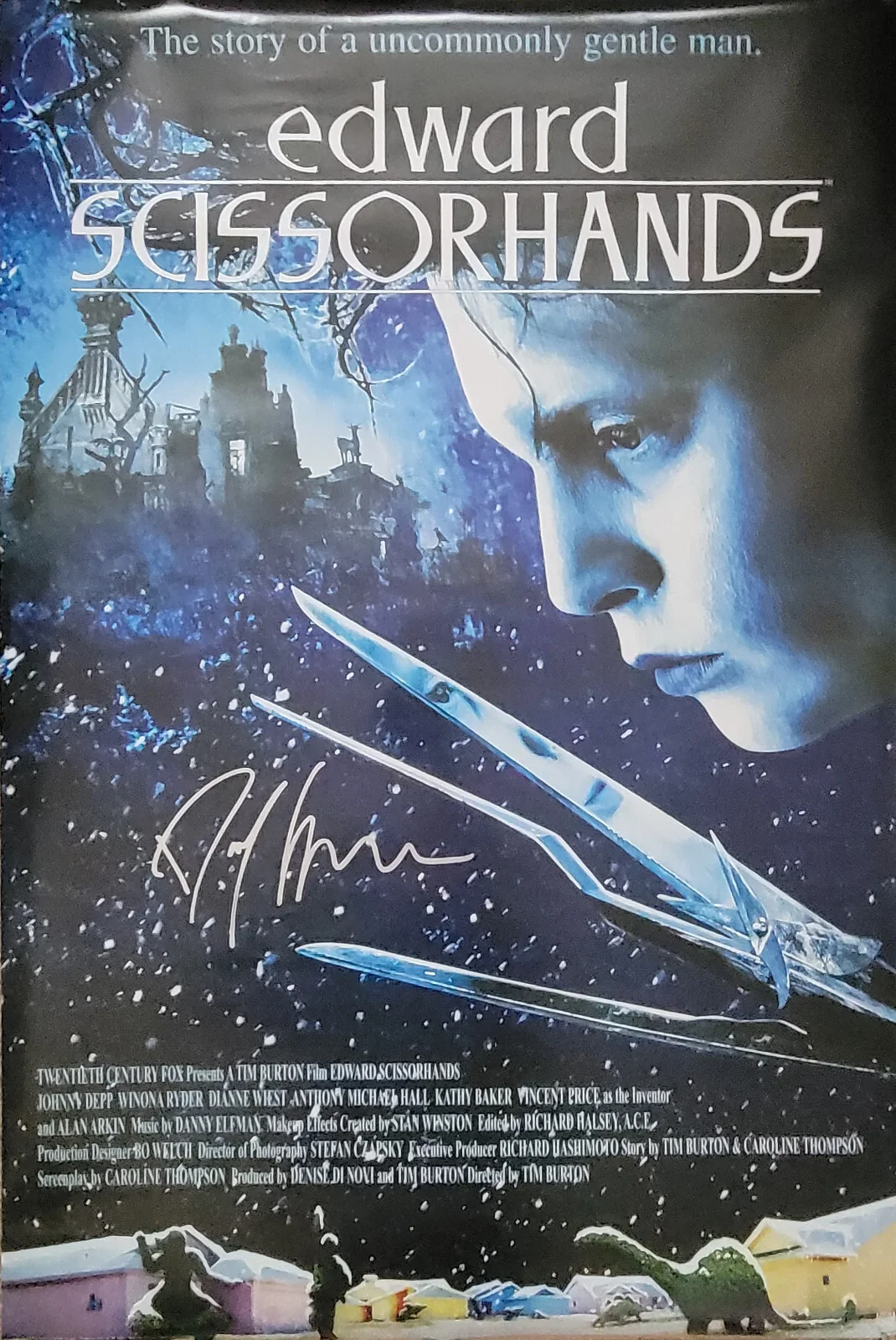Danny Elfman — Danny Elfman signed Edward Scissorhands 24x36 poster COA exact proof autographed, изображение 3