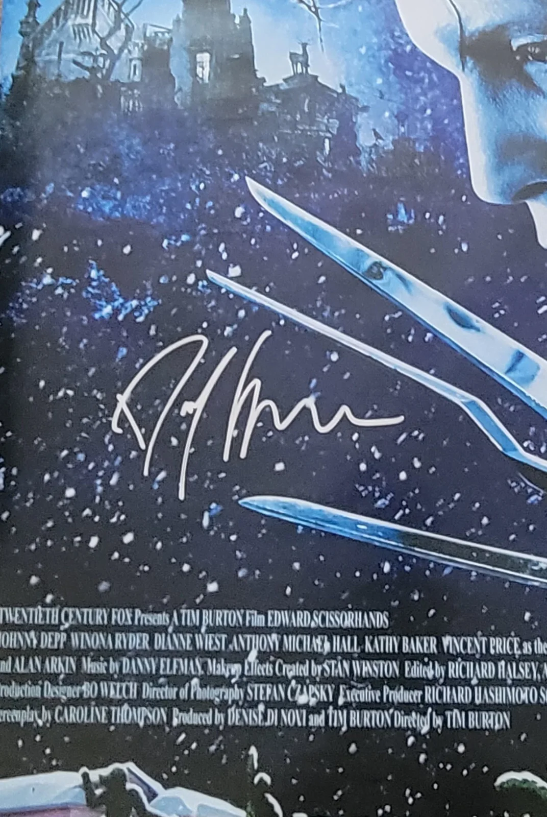 Danny Elfman — Danny Elfman signed Edward Scissorhands 24x36 poster COA exact proof autographed, изображение 4