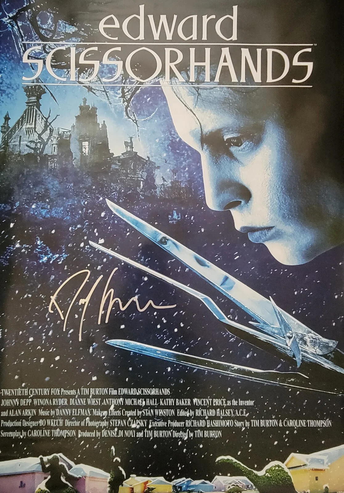 Danny Elfman — Danny Elfman signed Edward Scissorhands 24x36 poster COA exact proof autographed, изображение 5