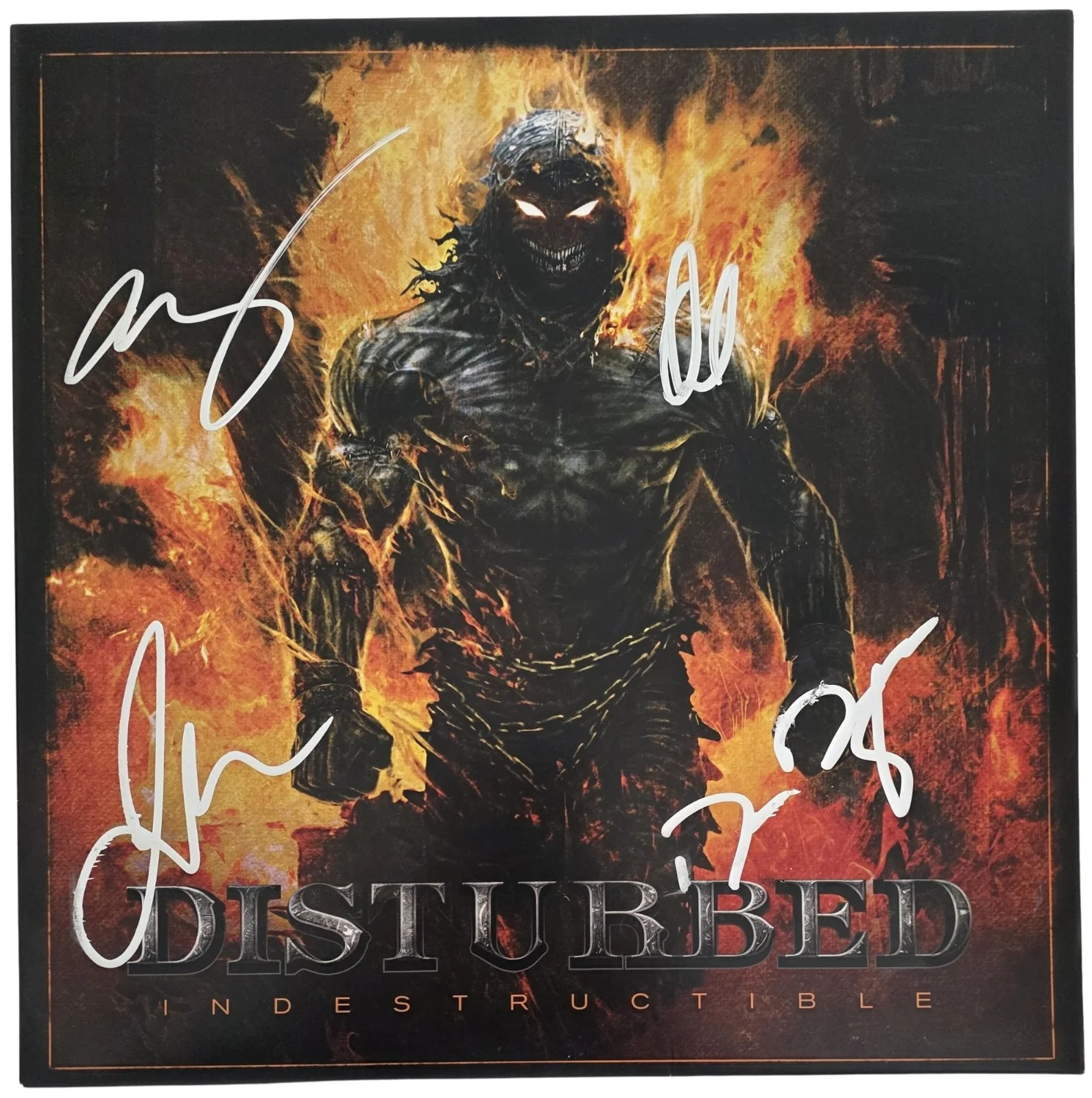 Disturbed Band Signed Indestructible Album COA Proof Autographed Vinyl Record, изображение 3