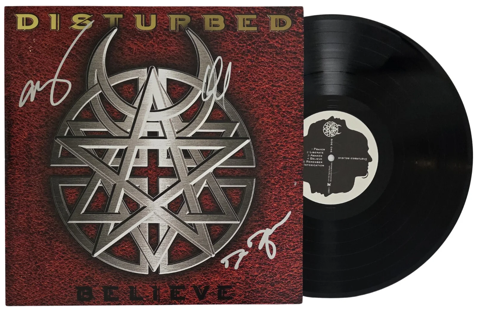 Disturbed Band Signed Believe Album COA Exact Proof Autographed Vinyl Record, image 2