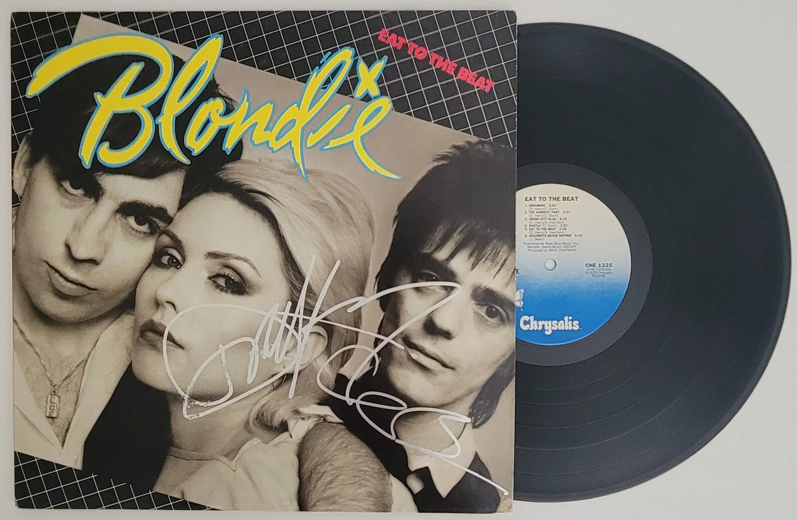 Debbie Harry Clem Burke signed Blondie Eat to the Beat album vinyl COA proof, изображение 2