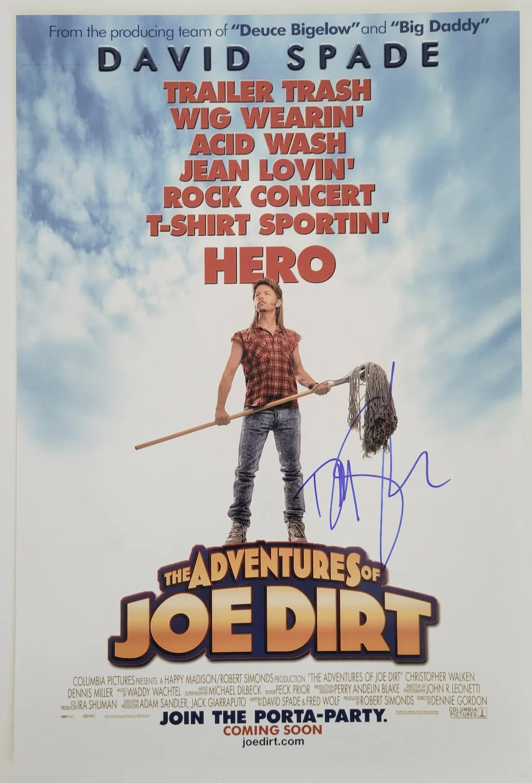David Spade — David Spade signed Joe Dirt 12x18 poster photo COA exact Proof autographed, изображение 2