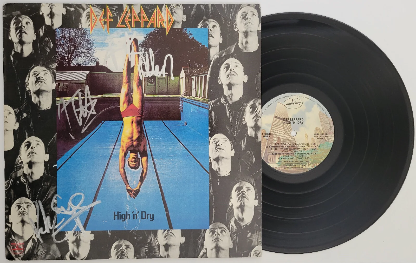 Def Leppard signed High N Dry album COA exact proof Elliott,Allen,Savage, image 2