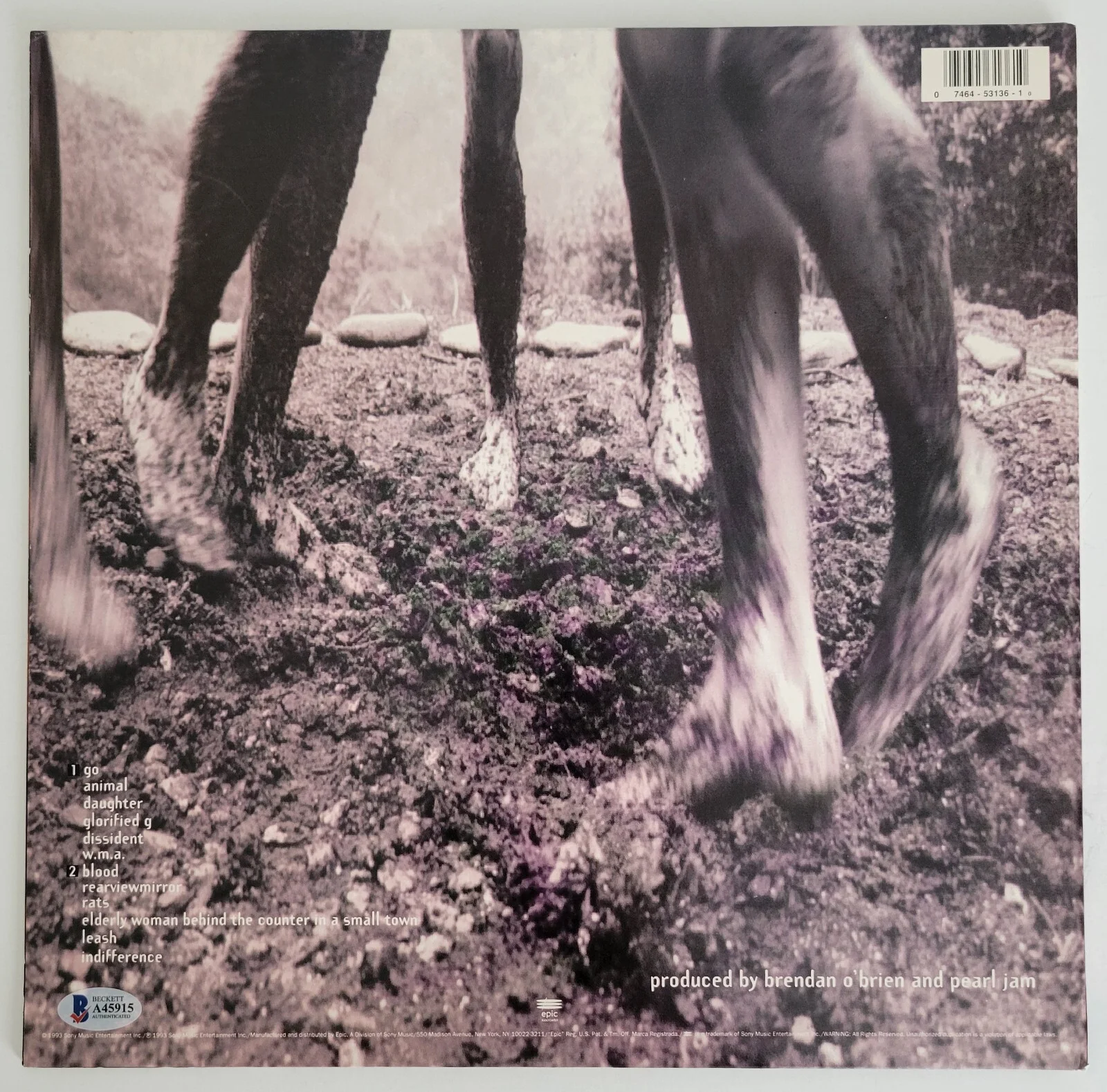 Eddie Vedder signed Pearl Jam Vs. album COA proof autograph vinyl record Beckett, image 4