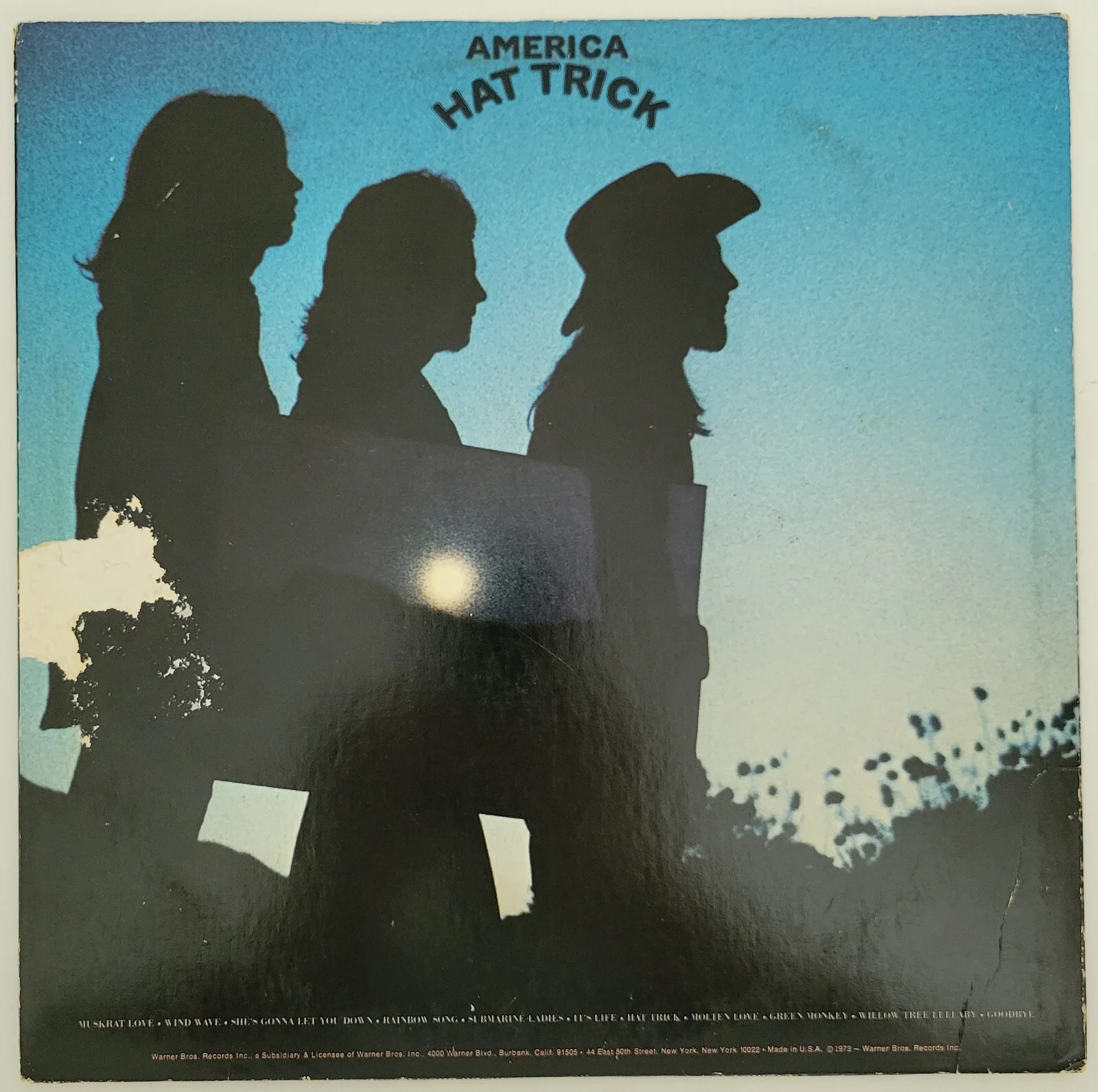 Dewey Bunnell Gerry Beckley signed America Hat Trick album vinyl record proof, изображение 4