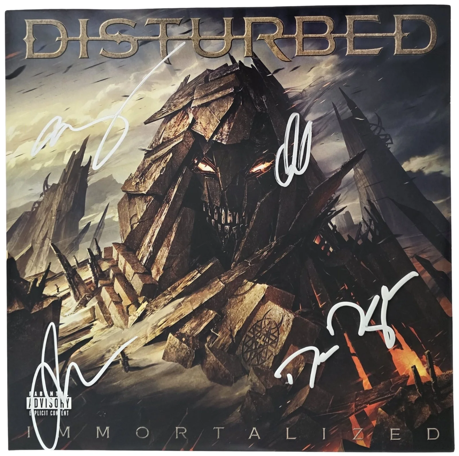 Disturbed Band Signed Immortalized Album COA Proof Autographed Vinyl Record, image 3
