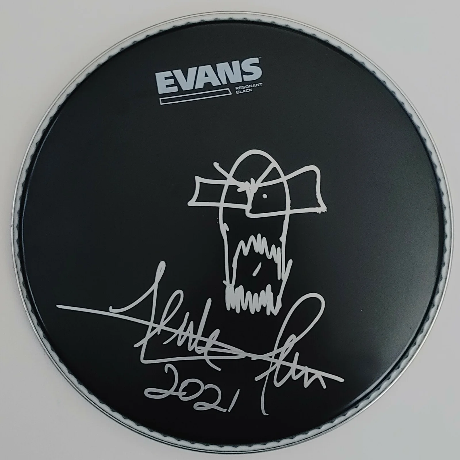Frank Ferrer Gun N Roses drummer signed autographed 10'' Drumhead Beckett proof., image 2