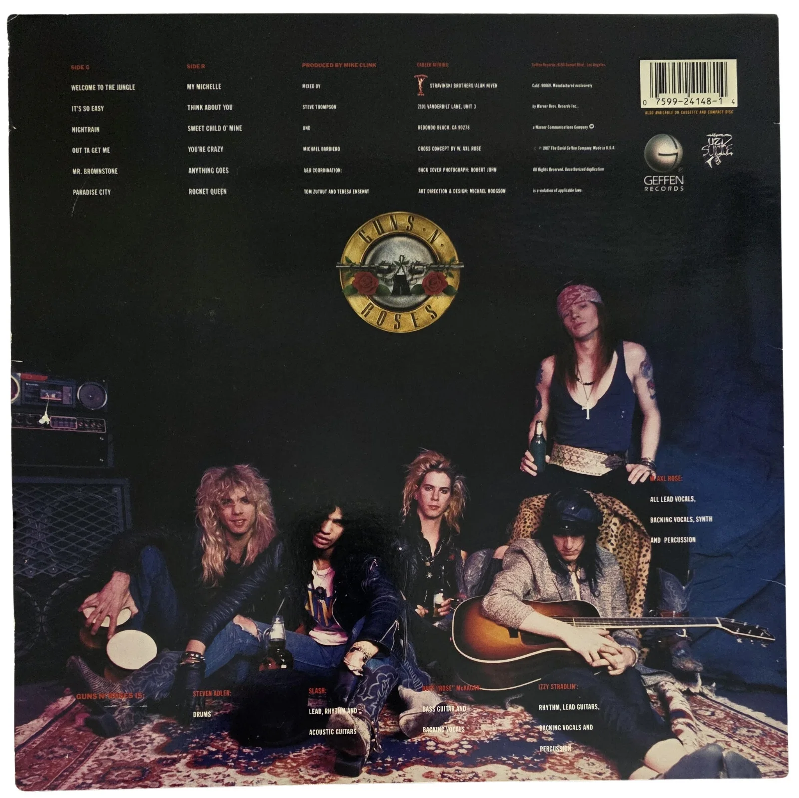 Guns N Roses Signed Appetite for Destruction Album Proof Autograph Axl Rose GNR, изображение 4