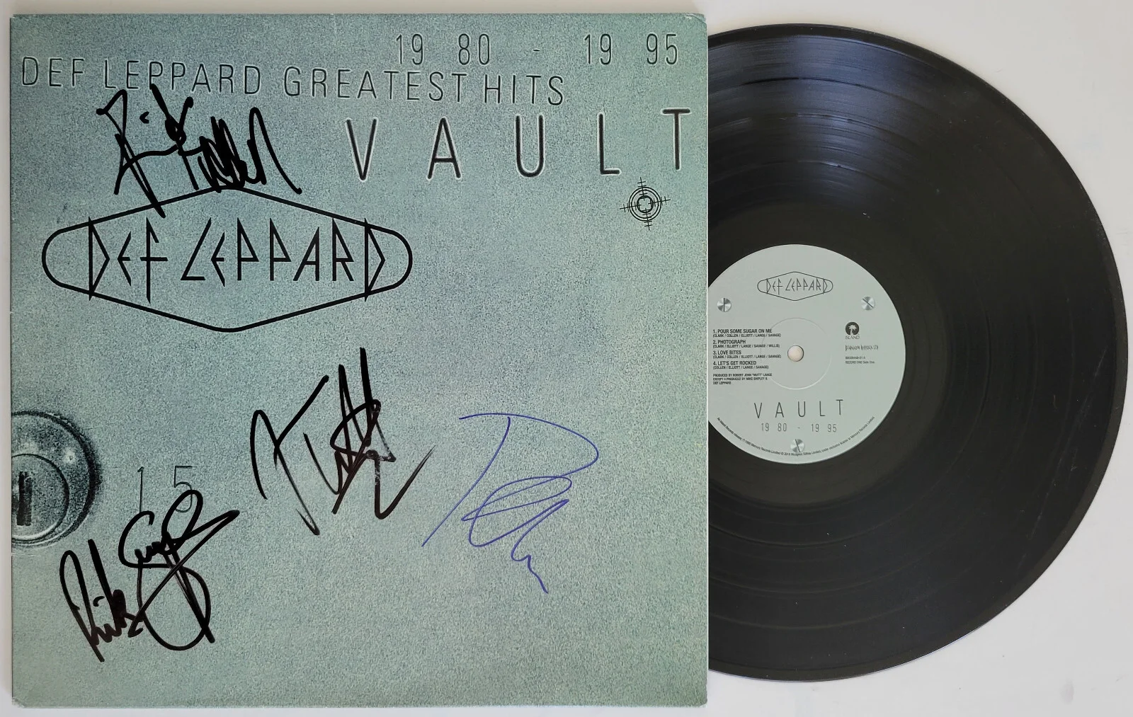 Def Leppard signed Vault album COA exact proof Elliott,Allen,Collen,Savage, image 2