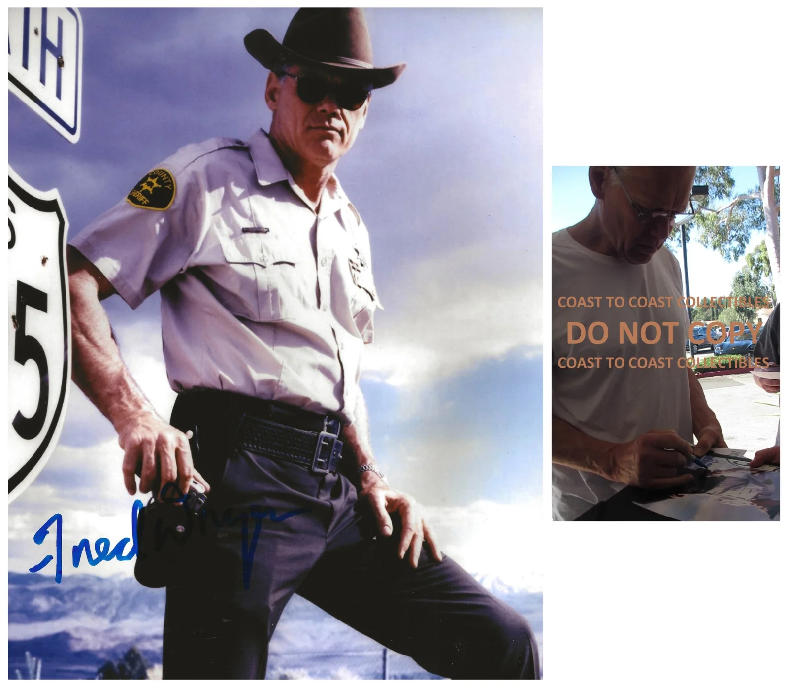 Fred Dryer — Fred Dryer Hunter signed Sgt Rick Hunter 8x10 photo exact Proof COA, autographed