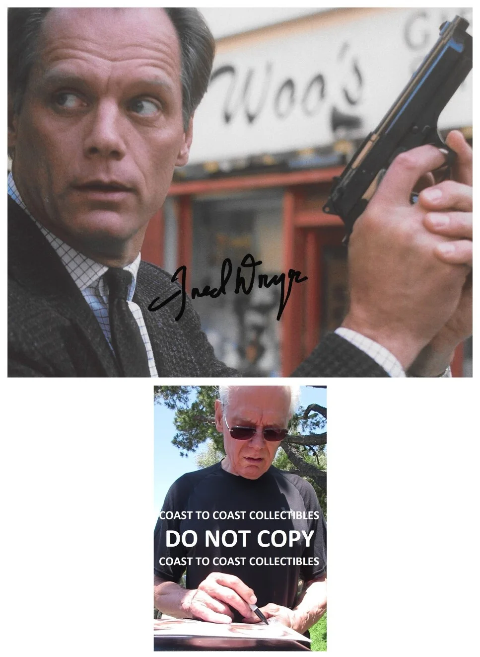Fred Dryer — Fred Dryer Signed Hunter Sgt Rick Hunter 8x10 photo Exact Proof COA Autographed!