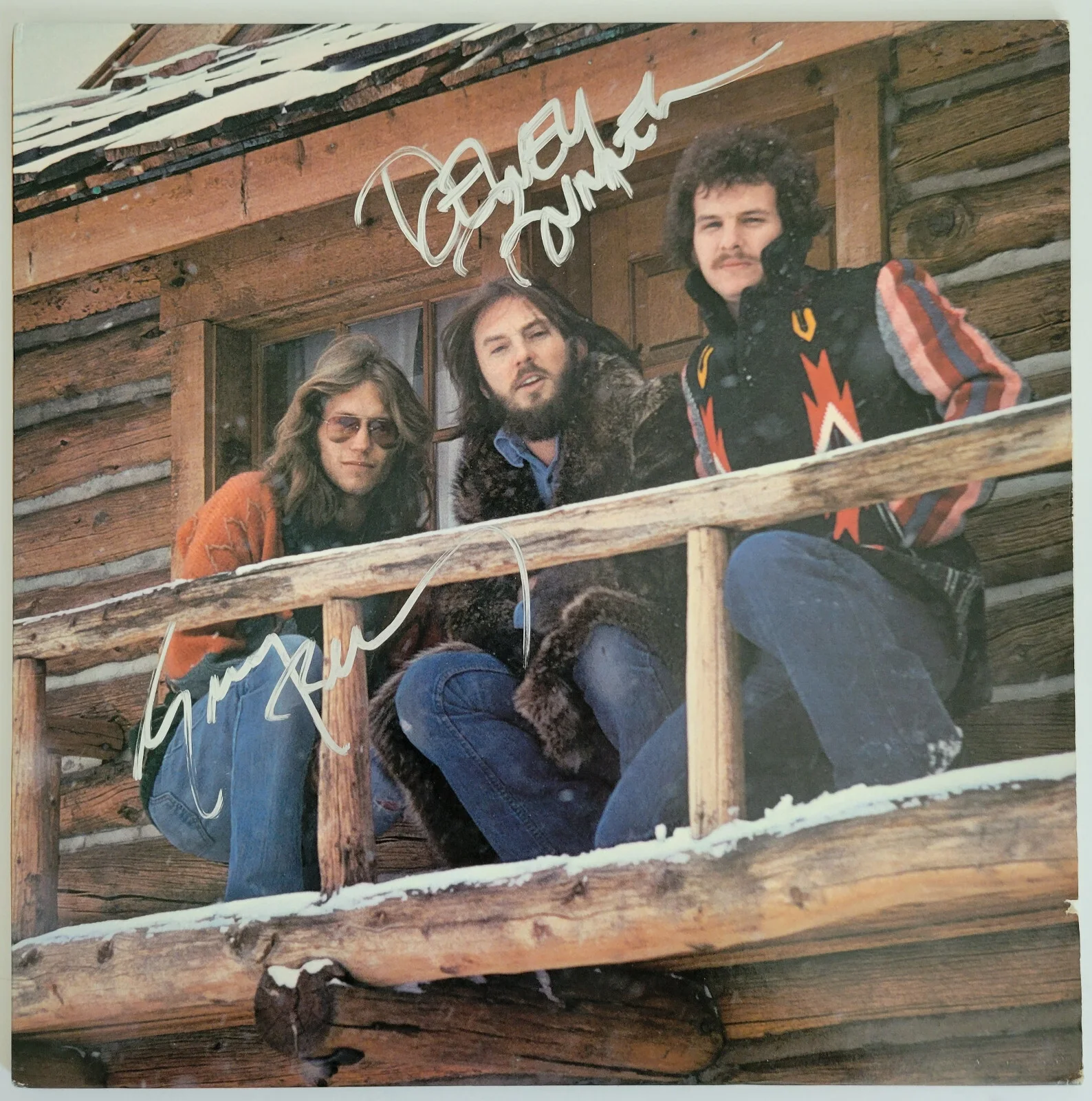Dewey Bunnell Gerry Beckley Signed America Hideaway Album Vinyl Record COA Proof, image 3