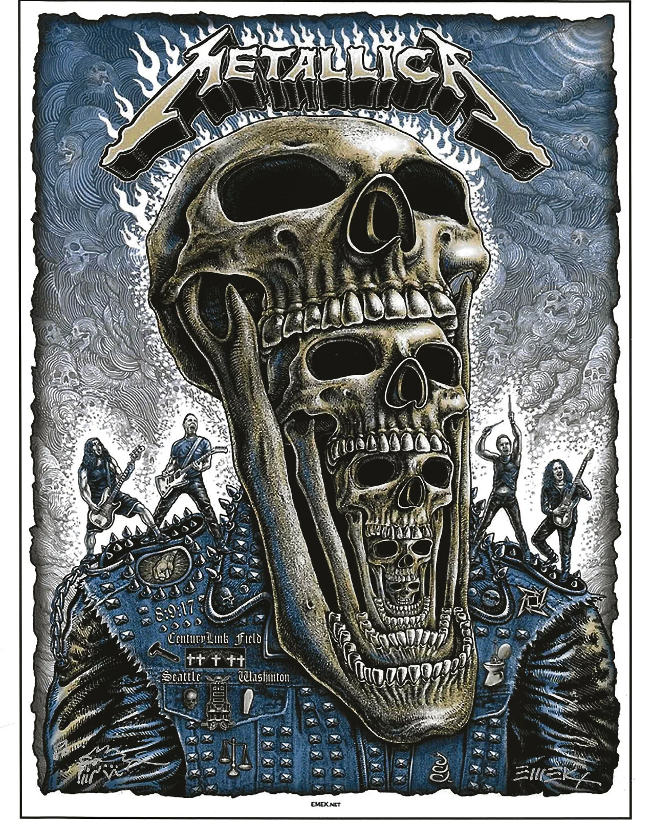 Emek Golan — Emek Golan signed Metallica gig poster 8x10 photo COA exact proof autograph, изображение 2