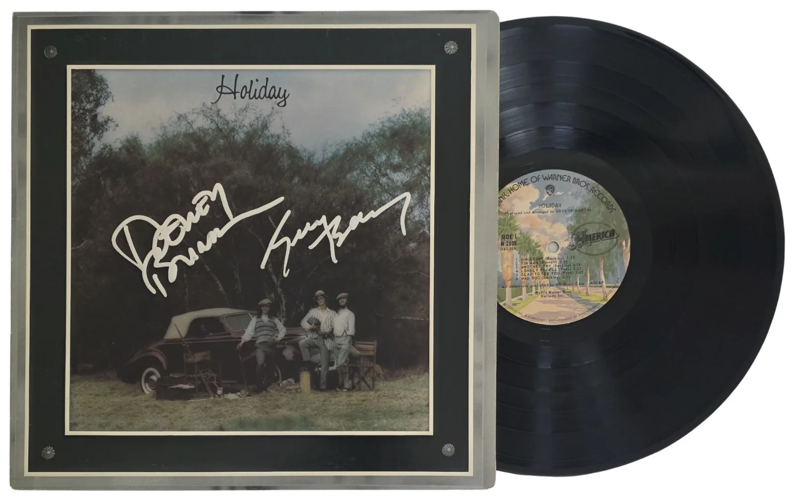 Dewey Bunnell Gerry Beckley Signed America Holiday Album COA Proof Vinyl Record, изображение 2