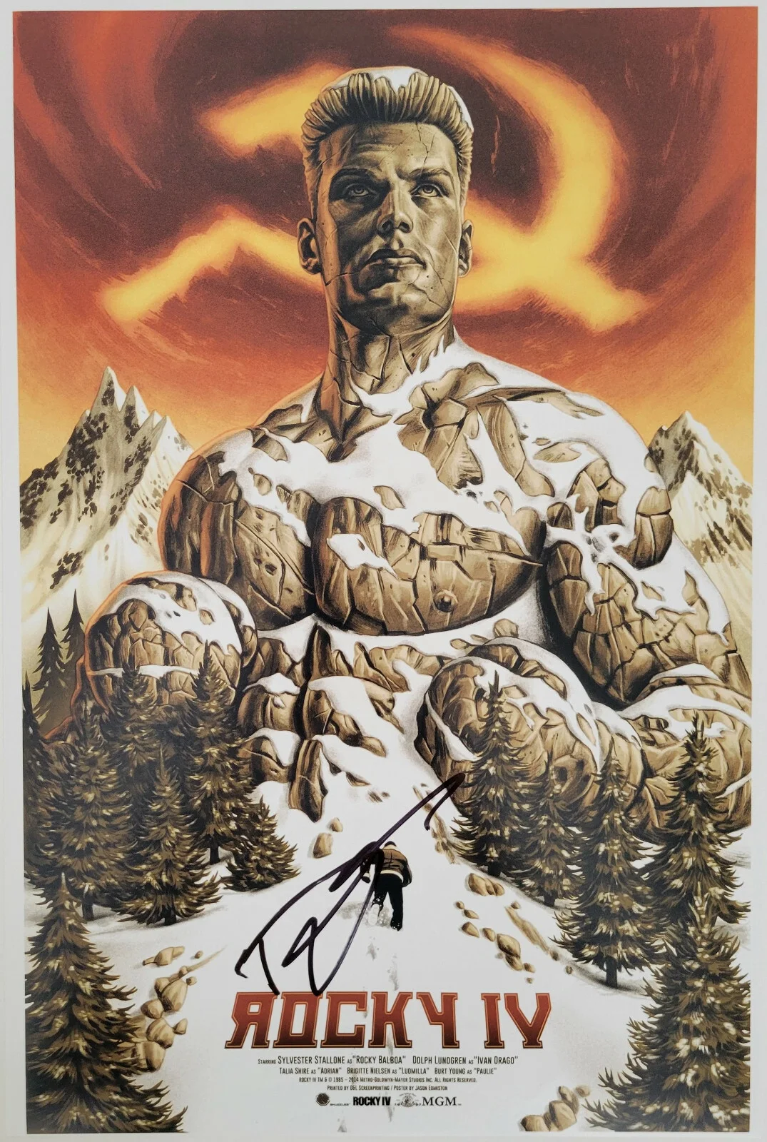 Dolph Lundgren — Dolph Lundgren signed Rocky IV Ivan Drago 12x18 photo COA exact Proof autograph, image 2