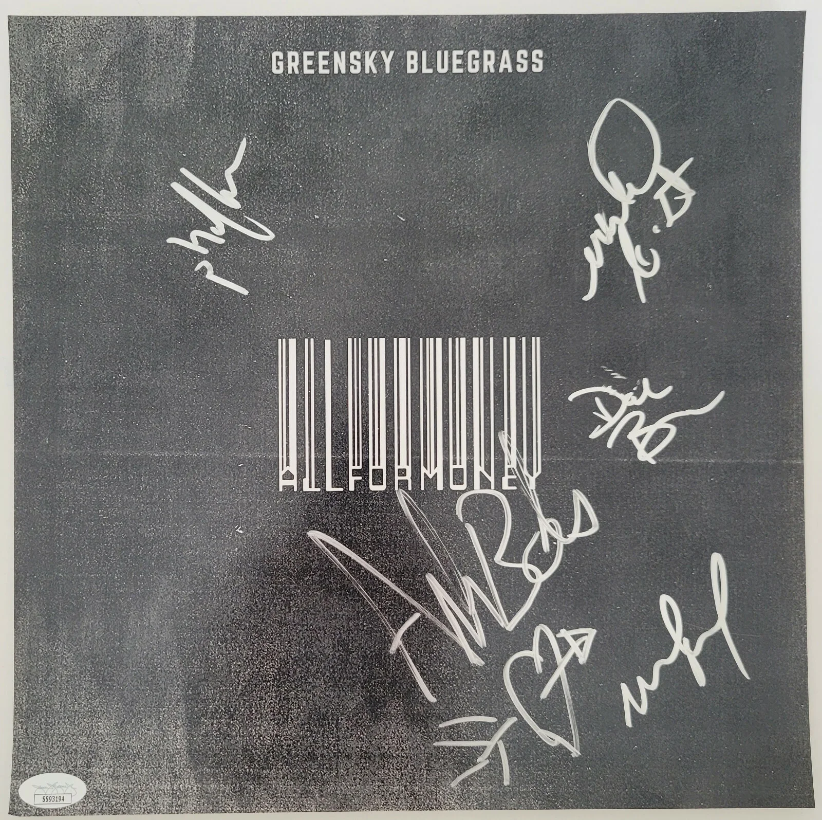 Greensky Bluegrass signed All For Money 12x12 album photo JSA COA autographed, изображение 2