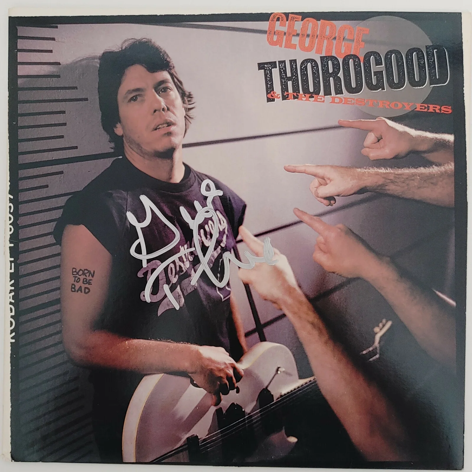 George Thorogood signed autographed Born to be Bad album vinyl proof Beckett COA, изображение 3