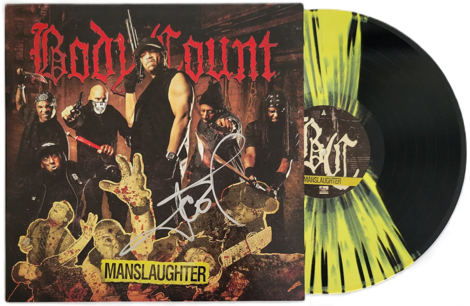 Ice T Signed Body Count Manslaughter Album COA Proof Autographed Vinyl Record, image 2