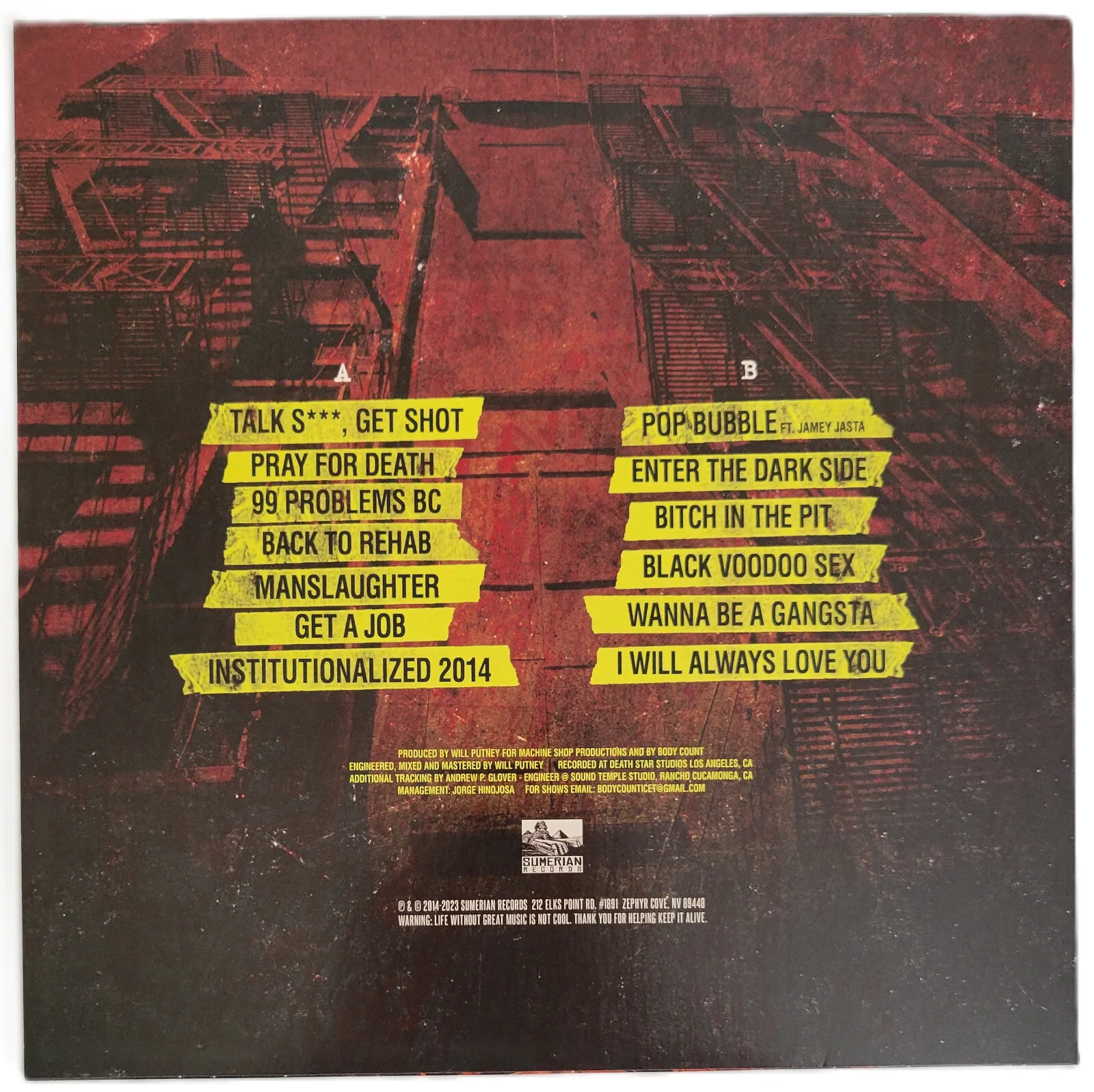 Ice T Signed Body Count Manslaughter Album COA Proof Autographed Vinyl Record, image 4