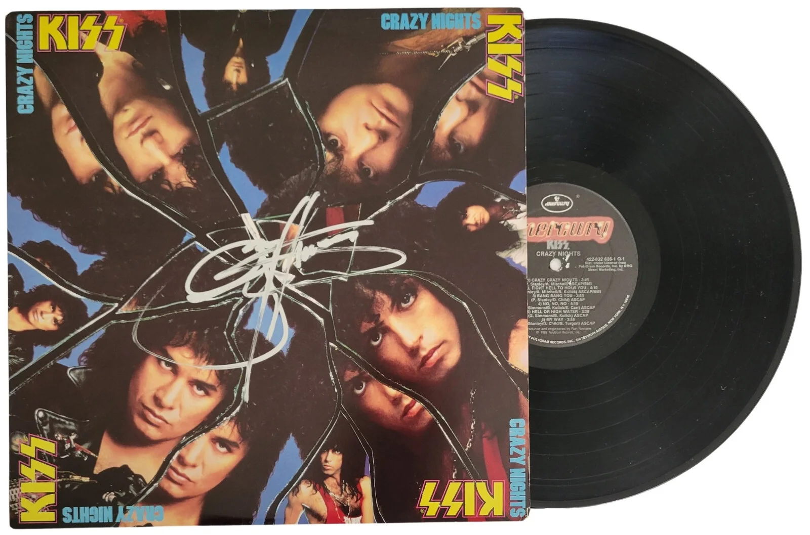 Gene Simmons Signed Kiss Crazy Nights Album COA Proof Autographed Vinyl Record, изображение 5