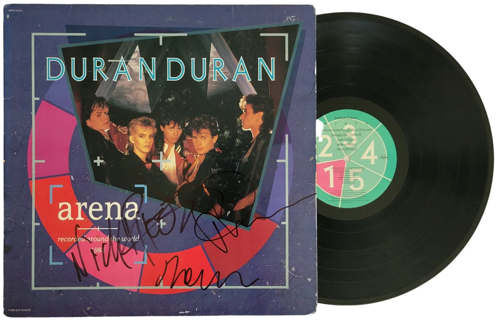 Duran Duran signed Arena album vinyl record COA exact proof Nick, John, Roger, изображение 2