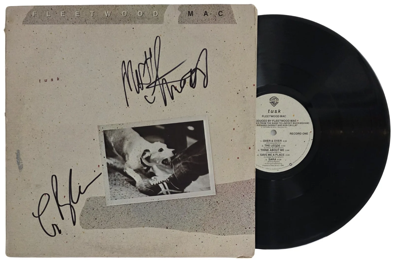 Fleetwood Mac Signed Tusk Album COA Exact Proof Autographed Vinyl Mick & Lindsey, изображение 2