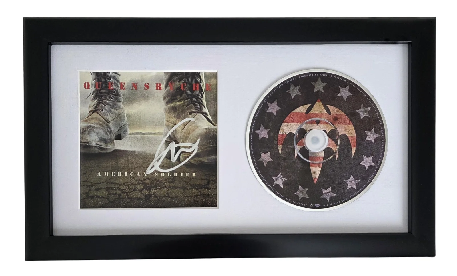 Geoff Tate Signed Queensryche American Soldier CD Framed COA Proof Autographed, image 4