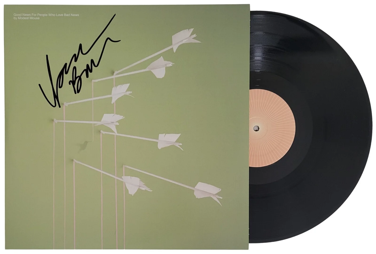 Isaac Brock Signed Modest Mouse Good News For People Album Vinyl Record Proof, изображение 2