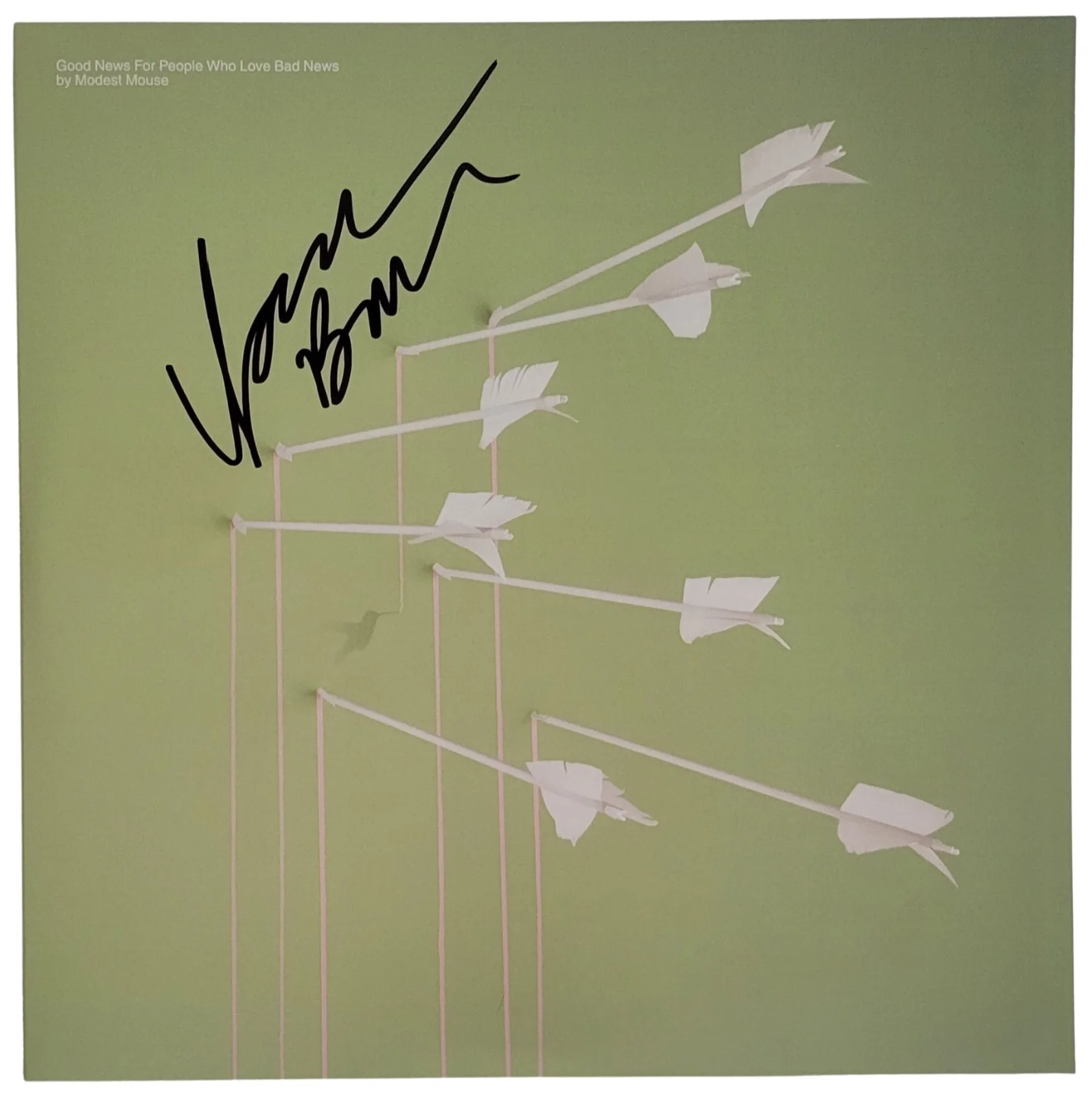 Isaac Brock Signed Modest Mouse Good News For People Album Vinyl Record Proof, изображение 3