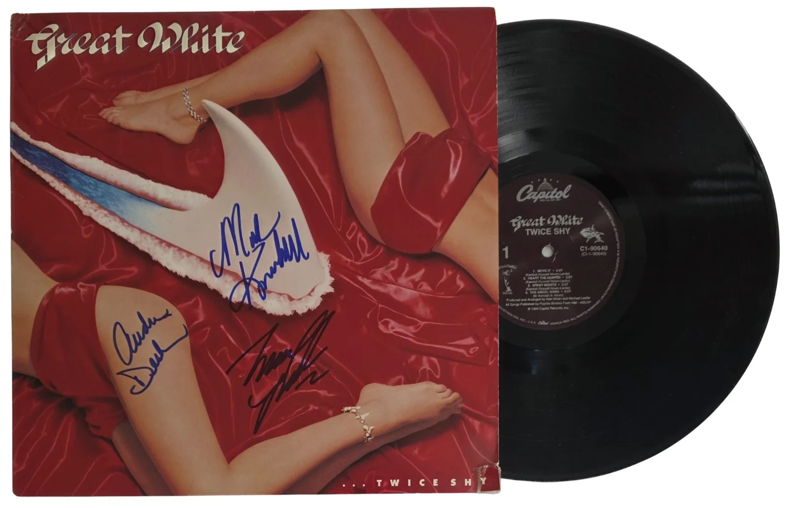 Great White Signed Twice Shy Album COA Exact Proof Autographed Vinyl Record, image 2