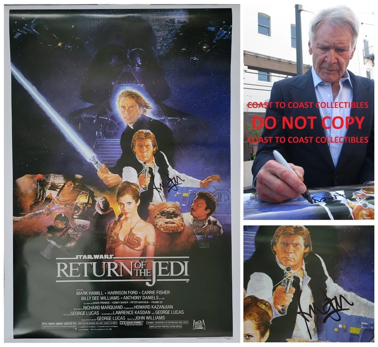 Harrison Ford — Harrison Ford Signed Star Wars Return of the Jedi 27x39 Poster Proof Autographed