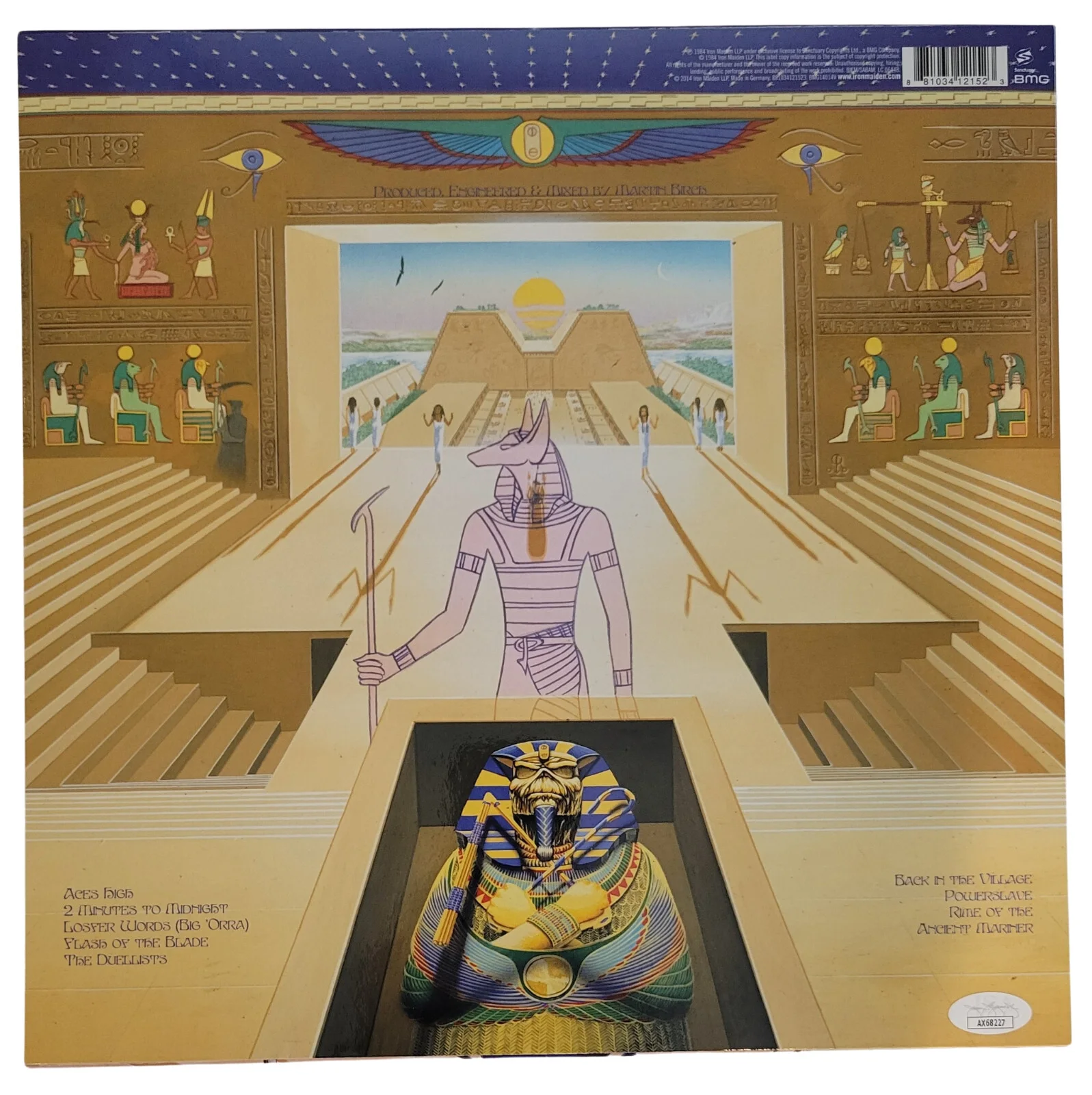 Iron Maiden Signed Powerslave Album COA JSA Exact Proof Autographed Vinyl Record, image 4