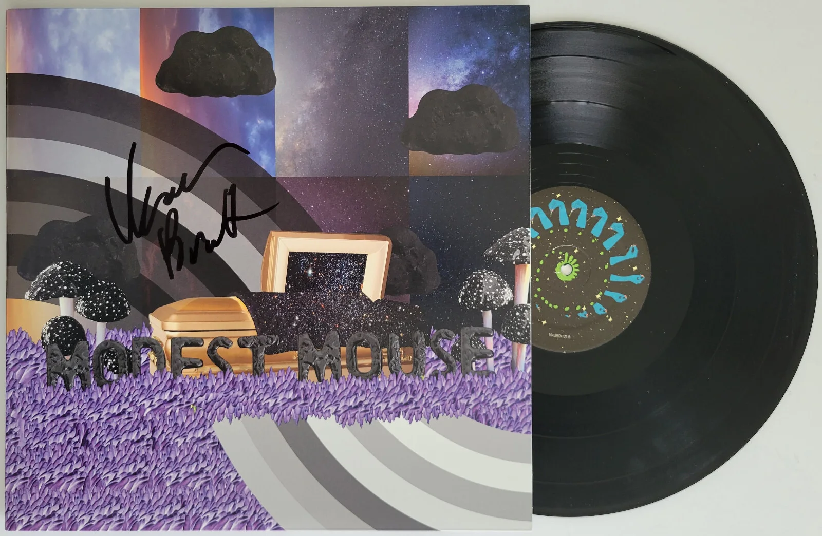 Isaac Brock signed Modest Mouse The Golden Casket T Shirt album, vinyl COA Proof, изображение 2