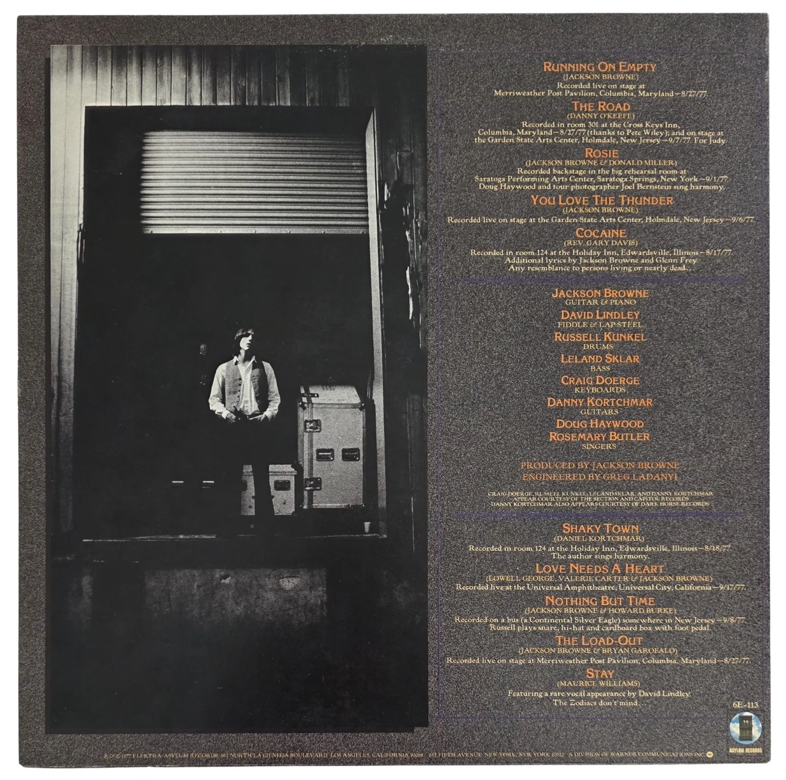 Jackson Browne Signed Running on Empty Album COA Proof Autographed Vinyl Record, image 5