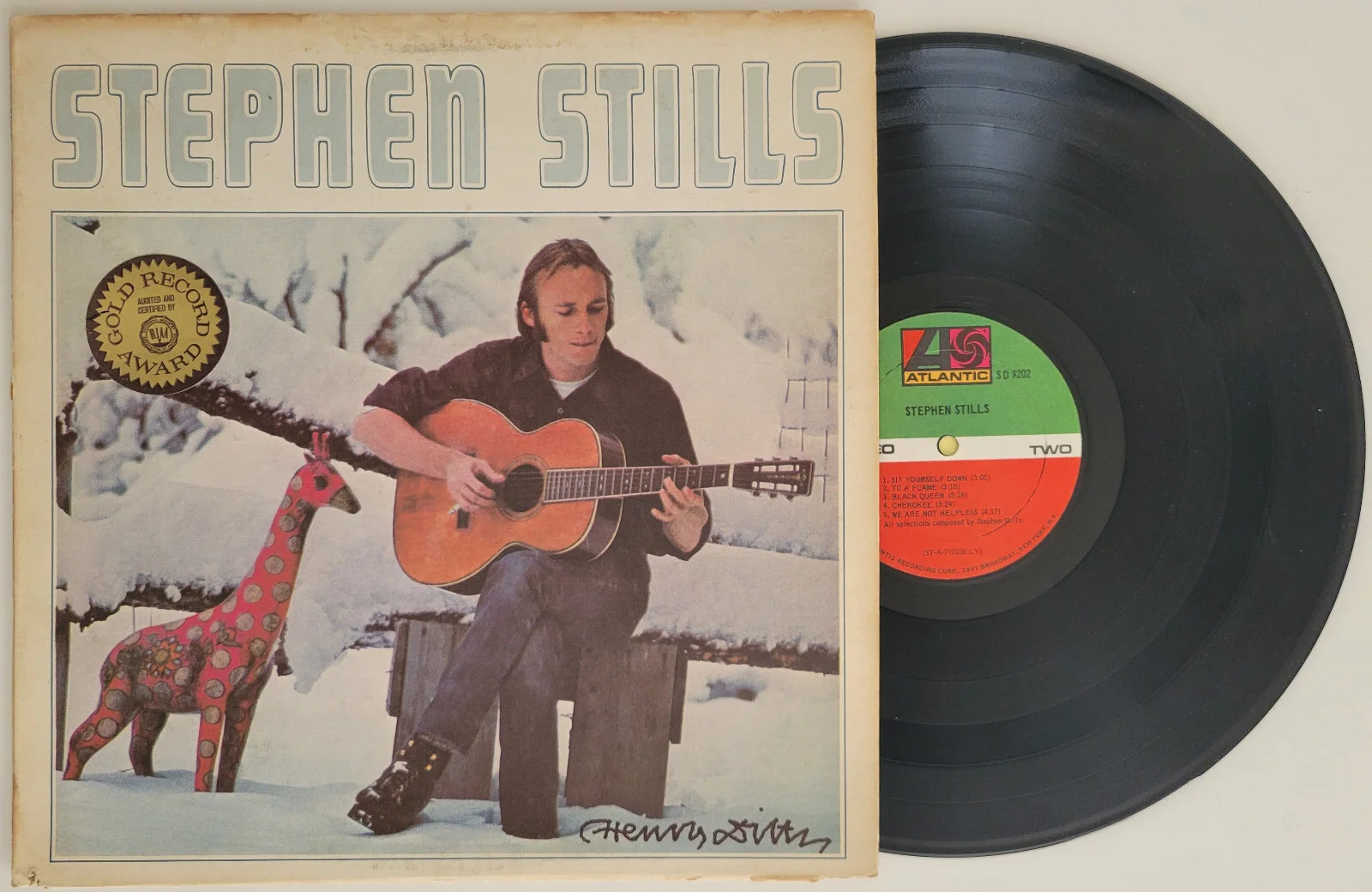 Henry Diltz signed Stephen Stills album vinyl record COA exact proof autographed, изображение 2